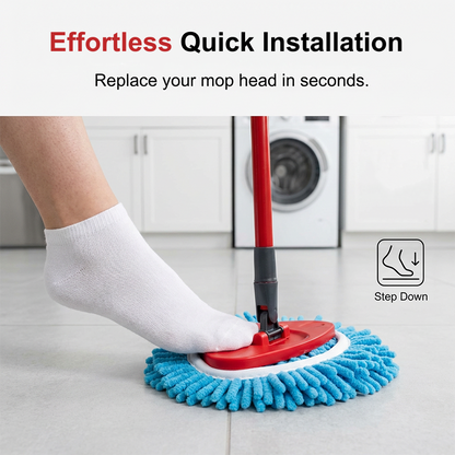 🧹 Chenille Spin Mop Head Replacement – Ultra-Absorbent Microfiber Refill Pads | Wet & Dry Use | Machine Washable | Fits Most Spin Mops ✨