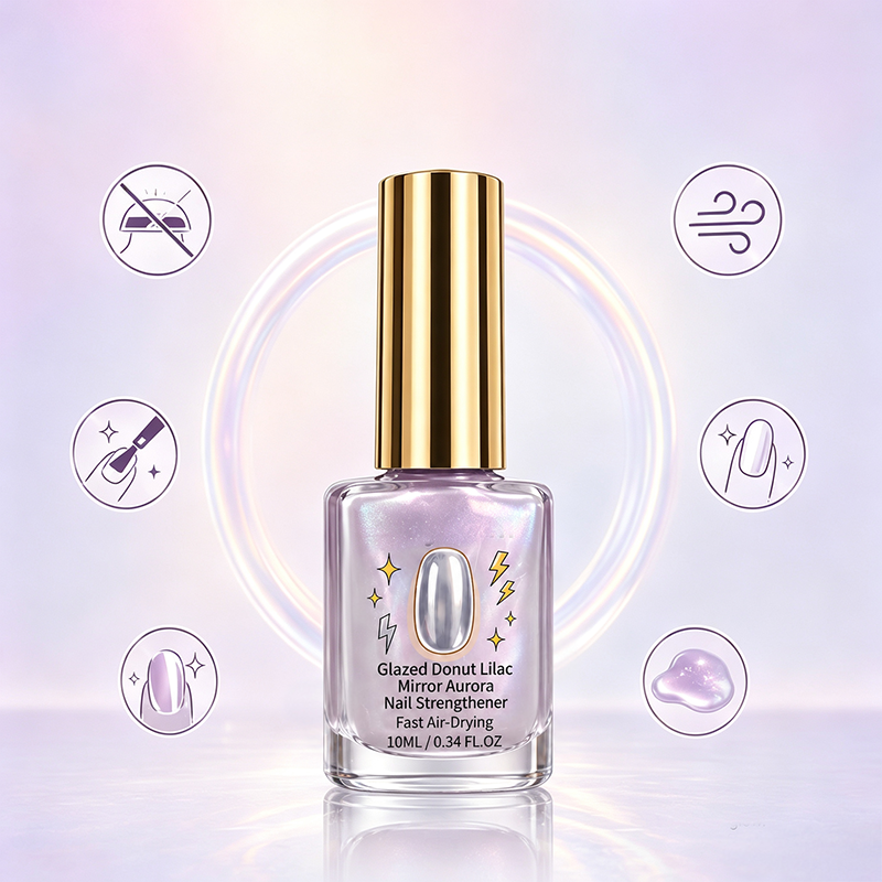 💜✨Lilac Glossy Mirror Nail Strengthener | Fast-Dry Nail Care