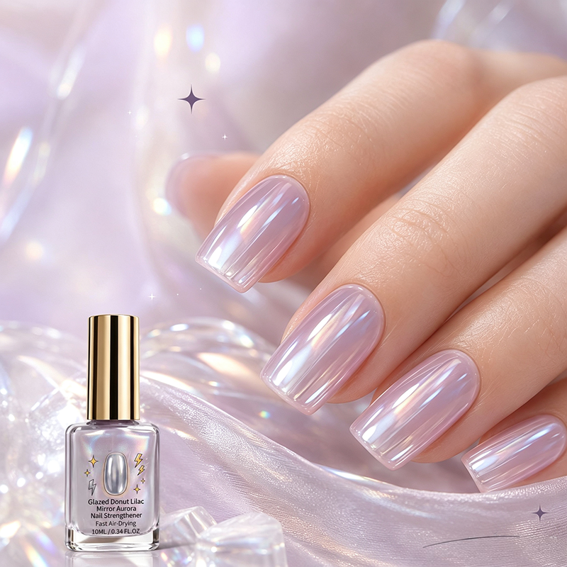 💜✨Lilac Glossy Mirror Nail Strengthener | Fast-Dry Nail Care
