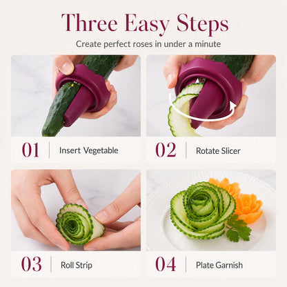 🥕✨Vegetable Rose Curler | Carrot & Cucumber Garnishing Tool🌹🍽️