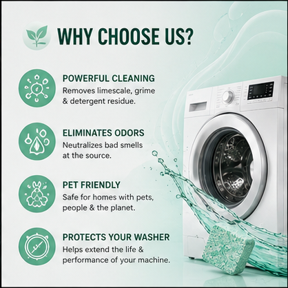 Eco-Friendly Pet Washer Cleaner Tablets – Removes Odors, Hair & Residue