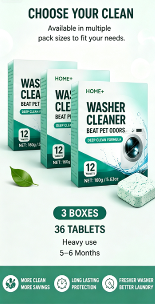 Eco-Friendly Pet Washer Cleaner Tablets – Removes Odors, Hair & Residue