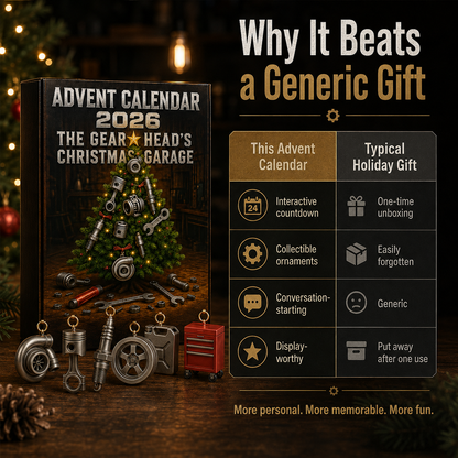 2026 Advent Calendar for Car Lovers | 24 Garage-Inspired Mini Ornaments