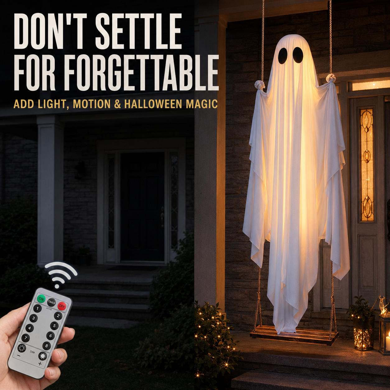 5FT Light-Up Swinging Ghost with Remote Control